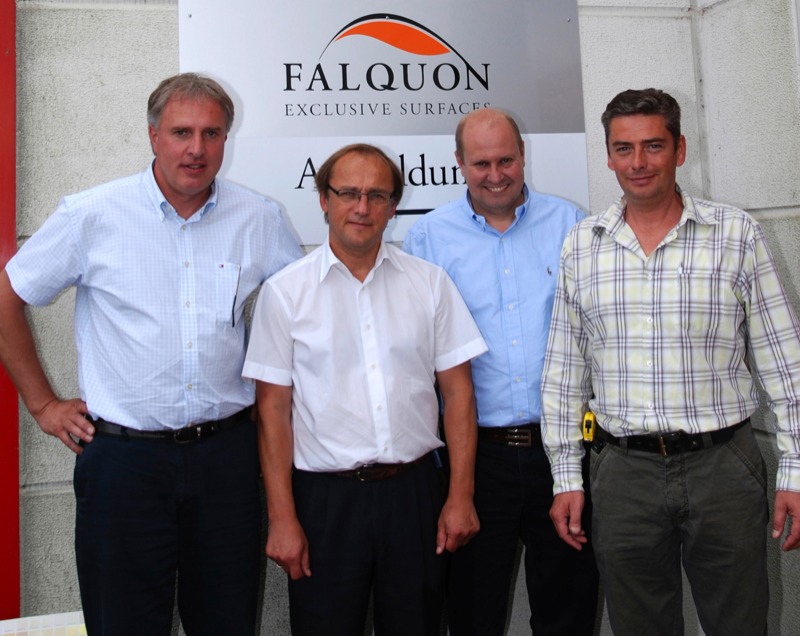 Das Führungsteam von Falquon: Dr. Thomas Grafenauer (Inhaber), Dr. Norbert Kalwa (Geschäftsführer), Martin Prager (Vertriebsleiter) und Mike Beuster (Betriebsleiter).<br> Nischenprodukte mit Marktpotenzial