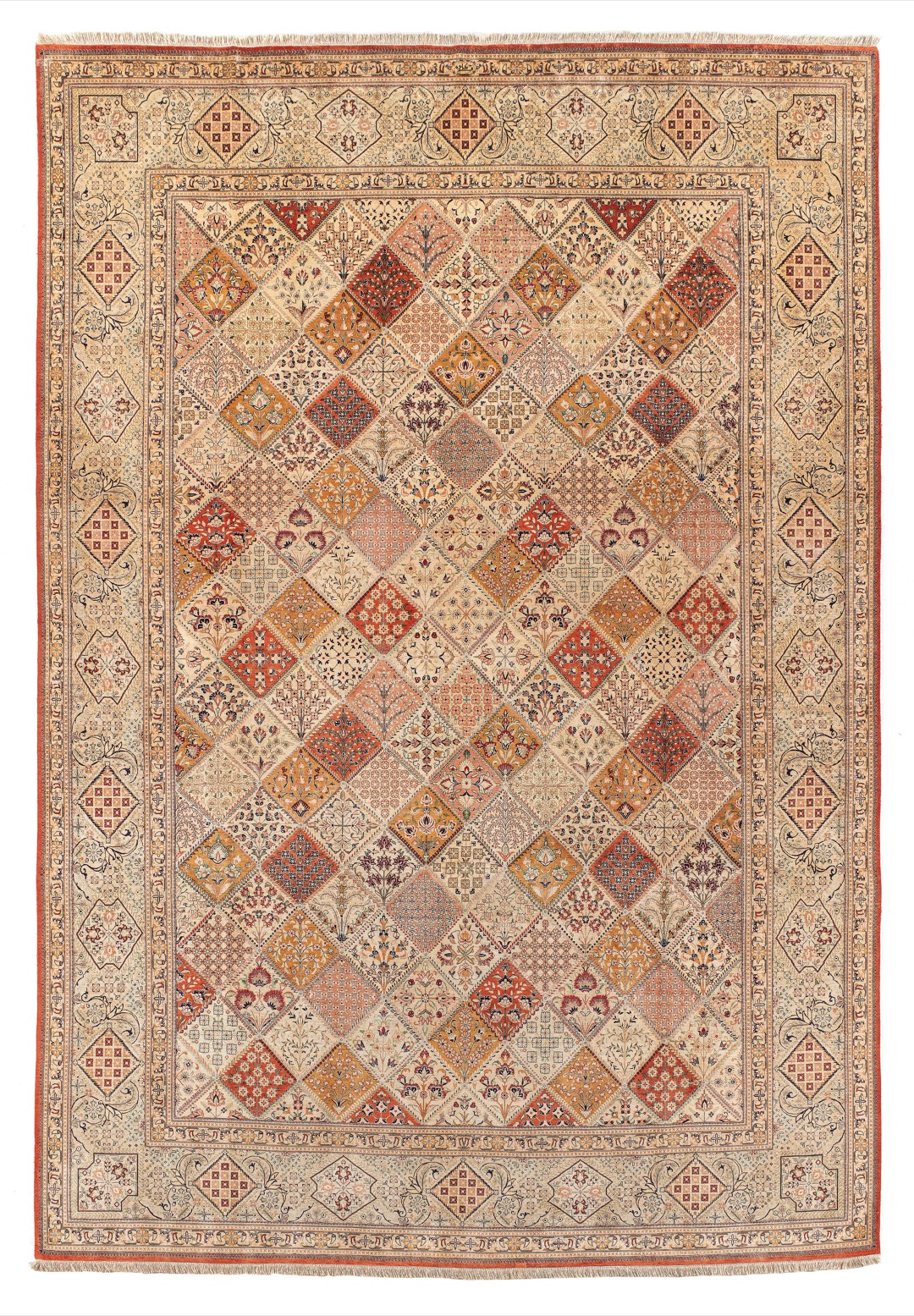 Ghom Seide (Lot 220), Zentralpersien (Iran), neuzeitlich, 340 x 244 cm, ca. 1 Mio. Kn/m<span class="hoch">2</span>, Signatur: Kaveh. – 13.776 EUR Die Stunde der dekorativen Perser