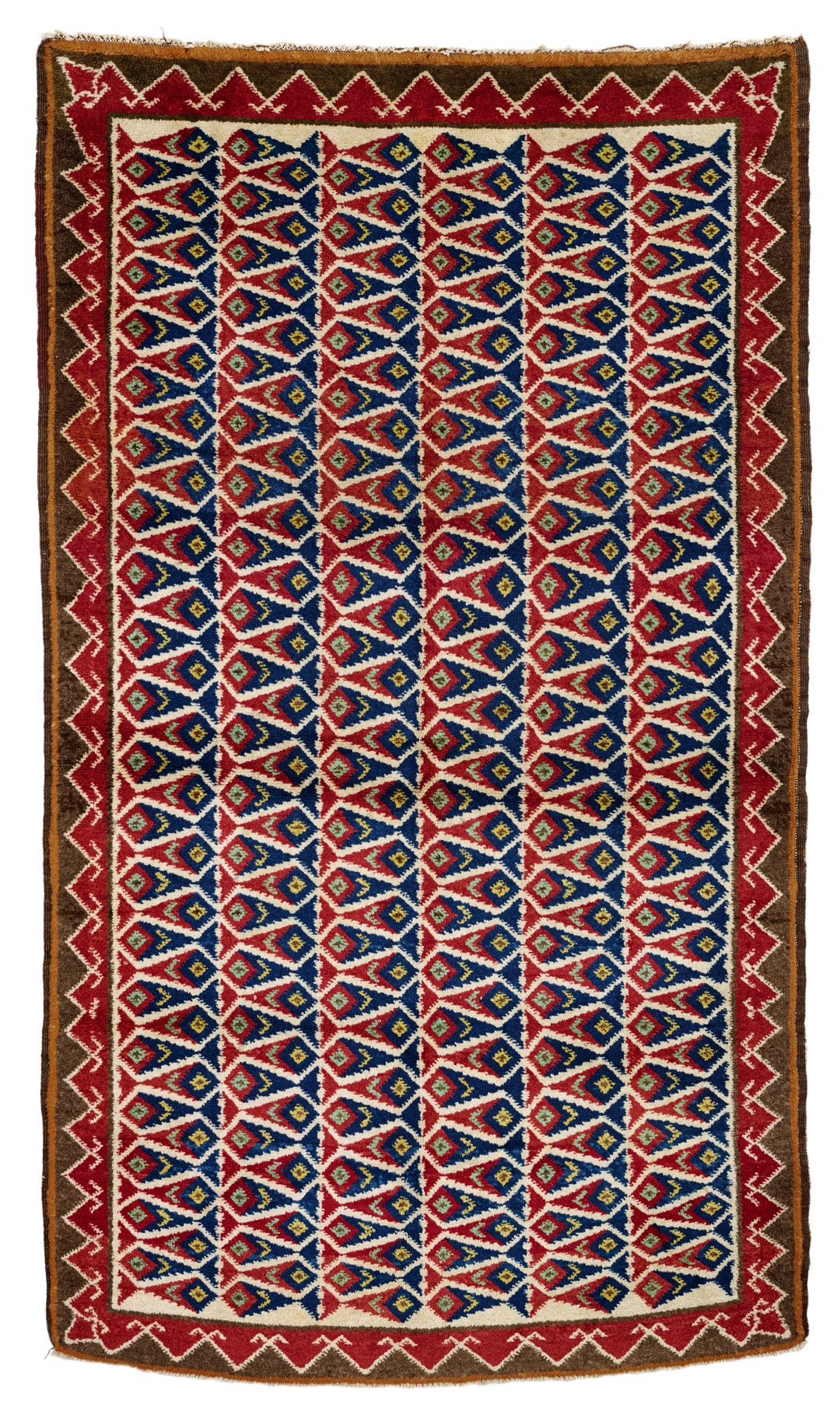 Pommerscher Fischerteppich (Lot 246, Rippon Boswell), Ostdeutschland, Pommern, Mitte 20. Jh., 182 x 105 cm. - Schätzung (nicht verkauft): 1.200 EUR Wilde Kelims und dekorative Schätze