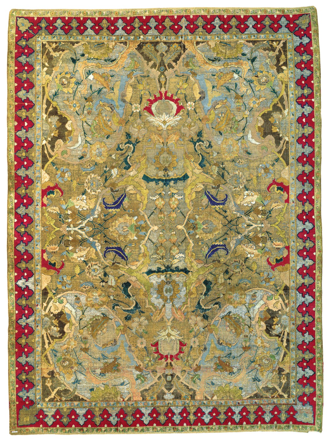 Safawiden-Polonaise’-Teppich (Lot 255, Christie’s), Isfahan, Zentralpersien, 1. V. 17. Jh., 201 x 145 cm, Seide und Metallfaden. – Verkauft für 3.724.750 GBP (4.149.030 EUR) Wilde Kelims und dekorative Schätze