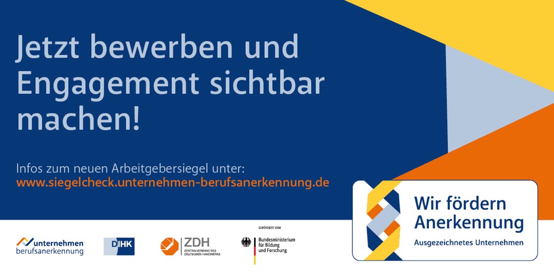 Arbeitgerbersiegel: "Wir fördern Anerkennung"