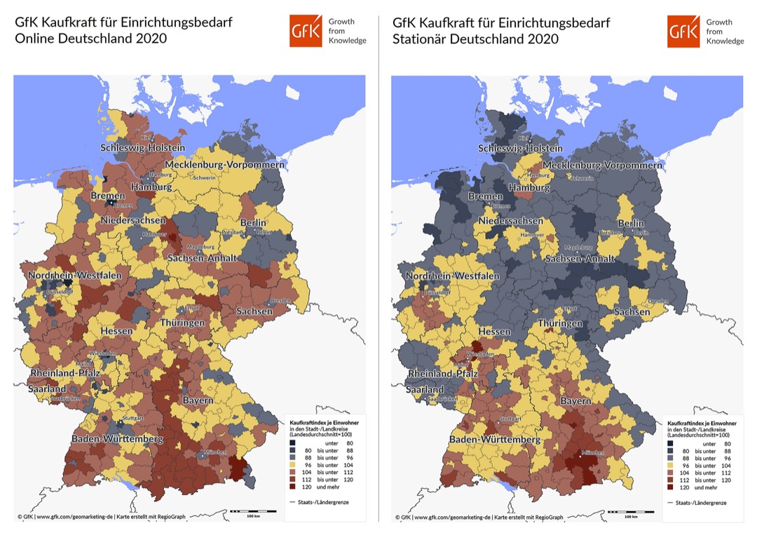 Einrichtungsbedarf stationär vs. online 