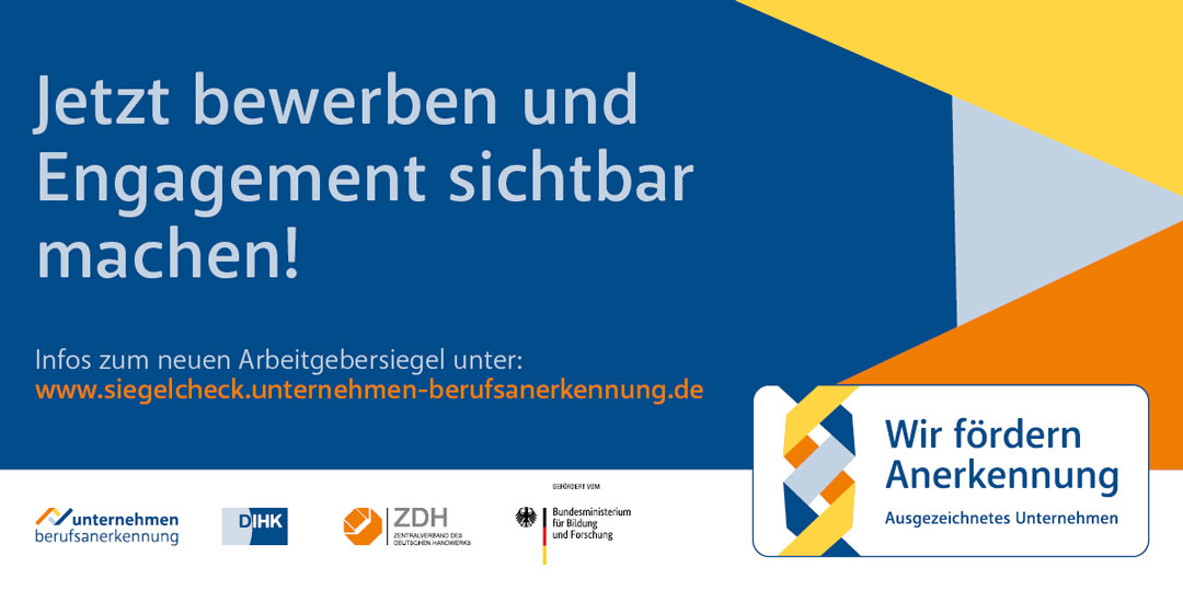 Arbeitgebersiegel: "Wir fördern Anerkennung"