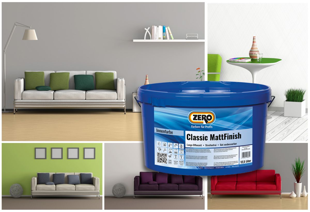 Glatte Wände, stumpfmatte Optik