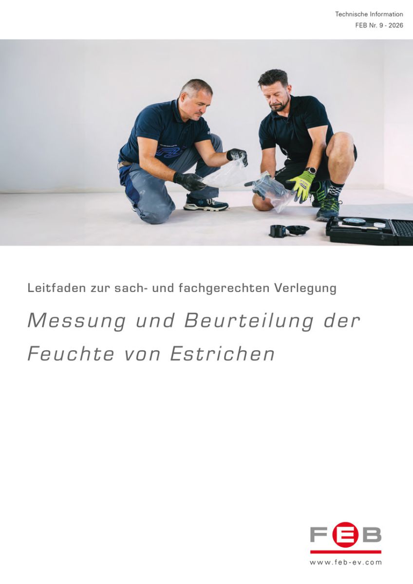 Die neue Technische Information TI 9 erläutert zentrale Begriffe wie die Belegreife. FEB veröffentlicht neue TI 9 zur Feuchtemessung von Estrichen