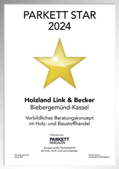 Holzland Link & Becker-Bettenfachhändler Urkunde Holzland Link & Becker