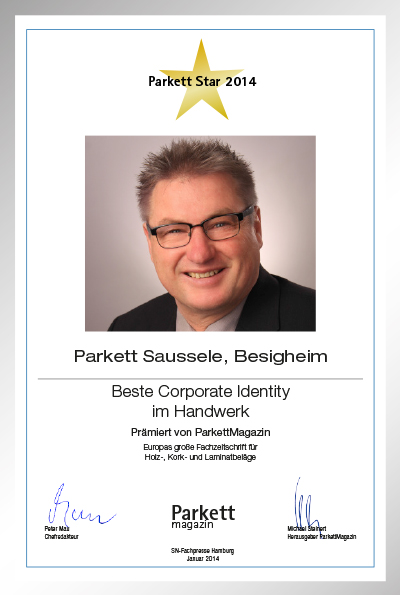 Parkett Saussele GmbH-Bettenfachhändler Urkunde Parkett Saussele GmbH